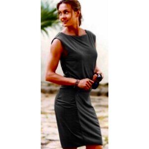 ATHLETA | Westwood Ruched Dress Black Sleeveless